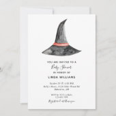 Invitation Baby shower d'Halloween Aquarelle sorcière Casquet (Devant)