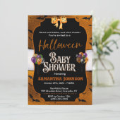 Invitation Baby shower d'Halloween avec chauves-so (Debout devant)
