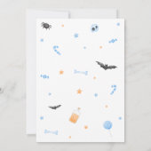 Invitation Baby shower d'Halloween Blue A Little Boo (Dos)