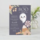 Invitation Baby shower d'Halloween Boho - mignon f (Debout devant)