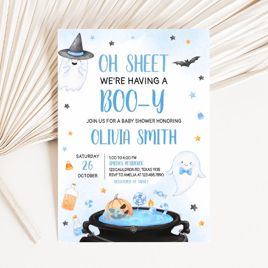 Invitation Baby shower d'Halloween Boo-y