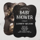 Invitation Baby shower d'Halloween chatte sorcière (Devant / Derrière)