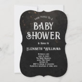 Invitation Baby shower d'Halloween chatte sorcière (Devant)