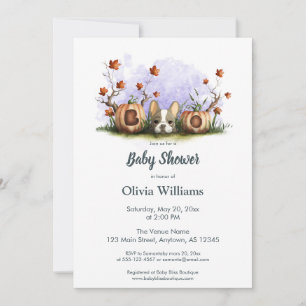 Invitation Baby shower d'Halloween Chien-Chien-Chien Mignonne