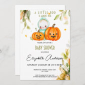 Invitation Baby shower d'Halloween citrouille (Devant / Derrière)