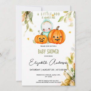 Invitation Baby shower d'Halloween citrouille