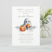 Invitation Baby shower d'Halloween Crochet couette (Debout devant)
