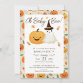 Invitation Baby shower d'Halloween d'automne Baby Boo (Devant)
