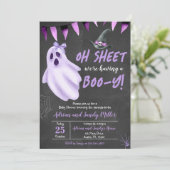 Invitation Baby shower d'Halloween de fantôme viol (Debout devant)