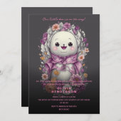 Invitation Baby shower d'Halloween de Little Boo (Devant / Derrière)