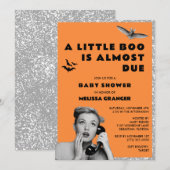 Invitation Baby shower d'Halloween de Little Boo (Devant / Derrière)