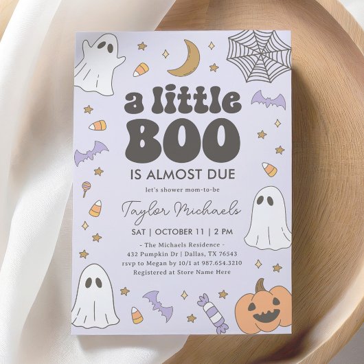 Invitation Baby shower d'Halloween de Little Boo