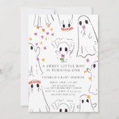 Invitation Baby shower d'Halloween de Little Boo (Devant)