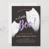 Invitation Baby shower d'Halloween de Little Boo Ghost Cat (Devant)