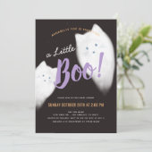 Invitation Baby shower d'Halloween de Little Boo Ghost Cat (Debout devant)