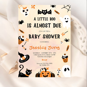 Invitation Baby shower d'Halloween de Little Boo Ghost Citrou