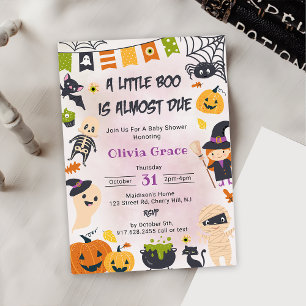 Invitation Baby shower d'Halloween de Little Boo Ghost Citrou