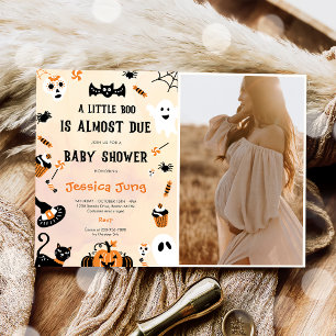 Invitation Baby shower d'Halloween de Little Boo Ghost Citrou