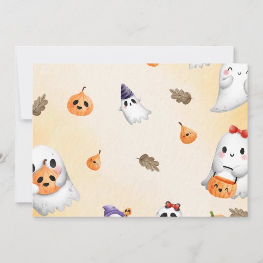 Invitation Baby shower d'Halloween de Little Boo Ghost Citrou (Dos)