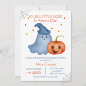 Invitation Baby shower d'Halloween de Little Boo Ghost Citrou (Devant)