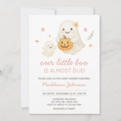 Invitation Baby shower d'Halloween de Little Boo rose (Devant)