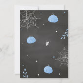Invitation Baby shower d'Halloween fantôme bleu (Dos)