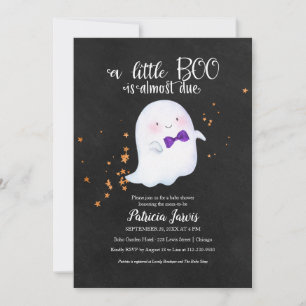 Invitation Baby shower d'Halloween fantôme mignon