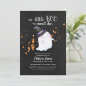 Invitation Baby shower d'Halloween fantôme mignon (Debout devant)