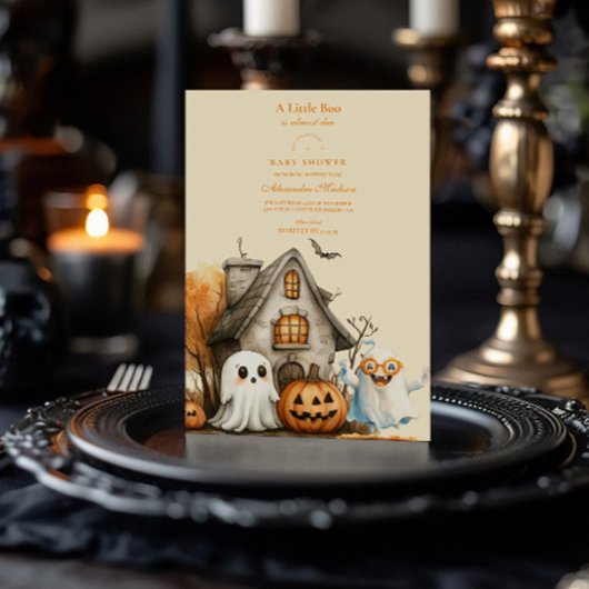 Invitation Baby shower d'Halloween fantôme neutre