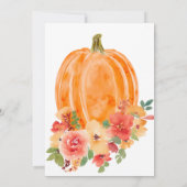 Invitation Baby shower d'halloween fleuri citrouille automne (Dos)