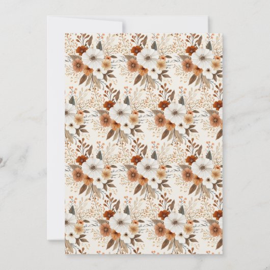 Invitation Baby shower d'Halloween floral Boho Fall Ghost (Dos)