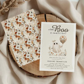 Invitation Baby shower d'Halloween floral Boho Fall Ghost
