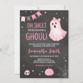 Invitation Baby shower d'Halloween Ghoul Ghost (Devant)