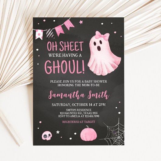 Invitation Baby shower d'Halloween Ghoul Ghost