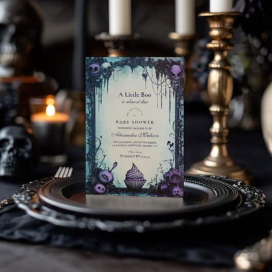 Invitation Baby shower d'Halloween gothique