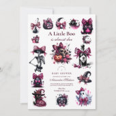 Invitation Baby shower d'Halloween gothique rose (Devant)