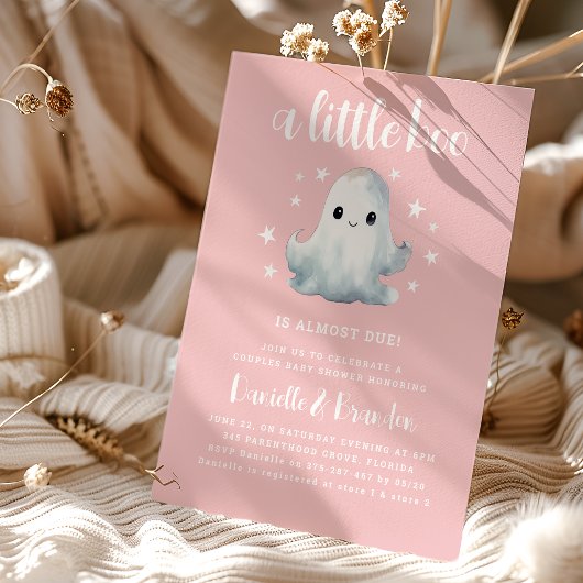 Invitation Baby shower d'Halloween Little Boo