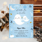 Invitation Baby shower d'Halloween Little Boo Blue Ghost