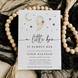 Invitation Baby shower d'Halloween Little Boo Cute Ghost