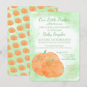 Invitation Baby shower d'Halloween Little Citrouille (Devant / Derrière)