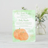 Invitation Baby shower d'Halloween Little Citrouille (Debout devant)