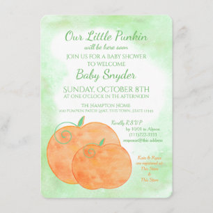 Invitation Baby shower d'Halloween Little Citrouille