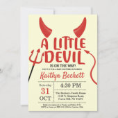 Invitation Baby shower d'Halloween Little Devil (Devant)