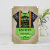 Invitation Baby shower d'Halloween "Little Monster" moderne (Debout devant)