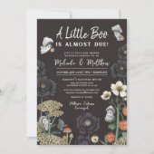 Invitation Baby shower d'Halloween moderne Black Ghosts (Devant)