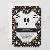 Invitation Baby shower d'Halloween moderne "Little Boo" (Dos)