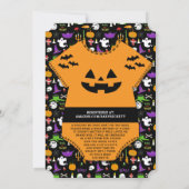 Invitation Baby shower d'Halloween moderne "Petit Citrouille" (Dos)