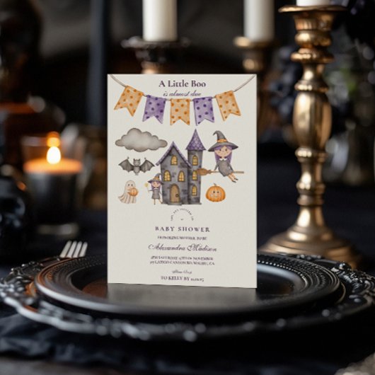 Invitation Baby shower d'Halloween mou