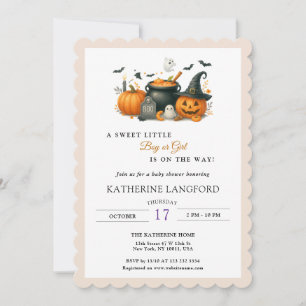 Invitation Baby shower d'Halloween neutre entre les sexes pou
