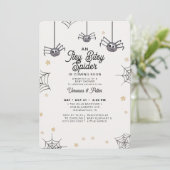 Invitation Baby shower d'Halloween neutre Itsy Bitsy Spider (Debout devant)